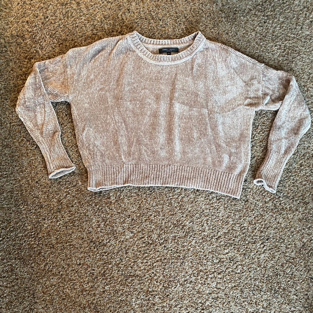 🤎 SUPER COZY Tan Crew Neck Sweater (S)